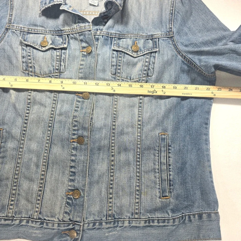 Old Navy Womens XXL Medium Wash Denim Trucker Jacket 100% Cotton Blue Jean Coat